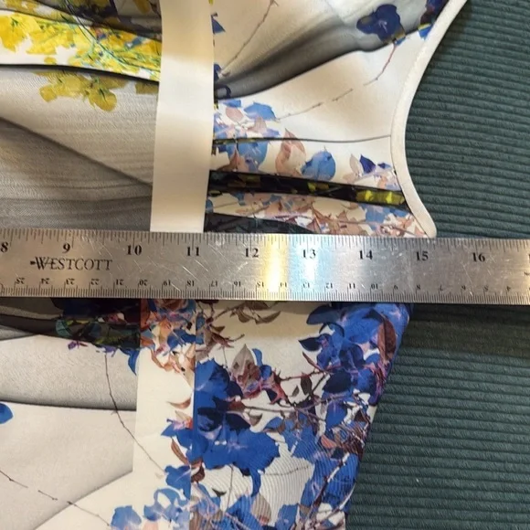 Clover Canyon Blue  and yellow Floral Printed Neoprene Bodycon Mini dress S - Picture 8 of 11